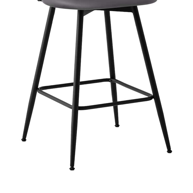 26-Inch Swivel Counter Height Bar Stools with Rattan Back - 36"H x 18.5"W x 19.7"D