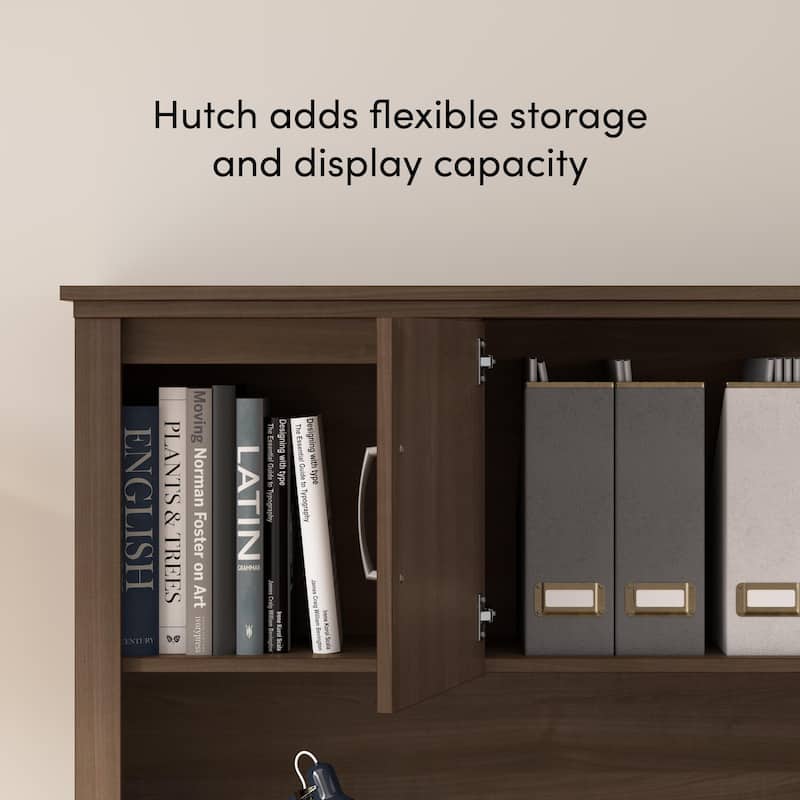 Bestar Logan 66-inch U or L Shaped Desk with Drawers and Hutch