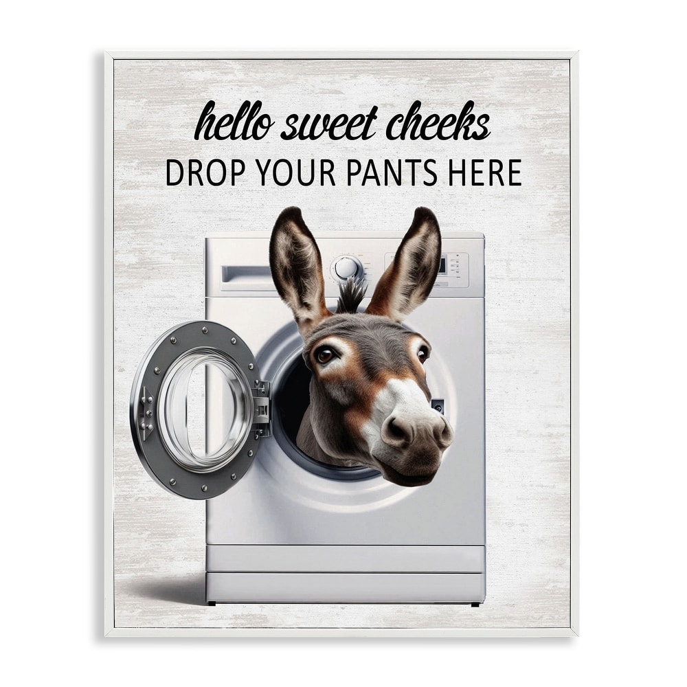 Stupell Funny Sweet Cheeks Laundry Framed Giclee Art Design By Lettered and Lined