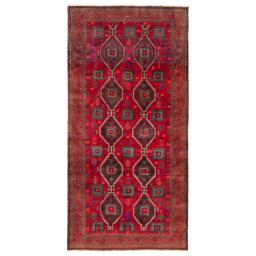 ECARPETGALLERY Hand-knotted Konya Anatolian Burgundy, Red Wool Rug - 4'3 x 8'10