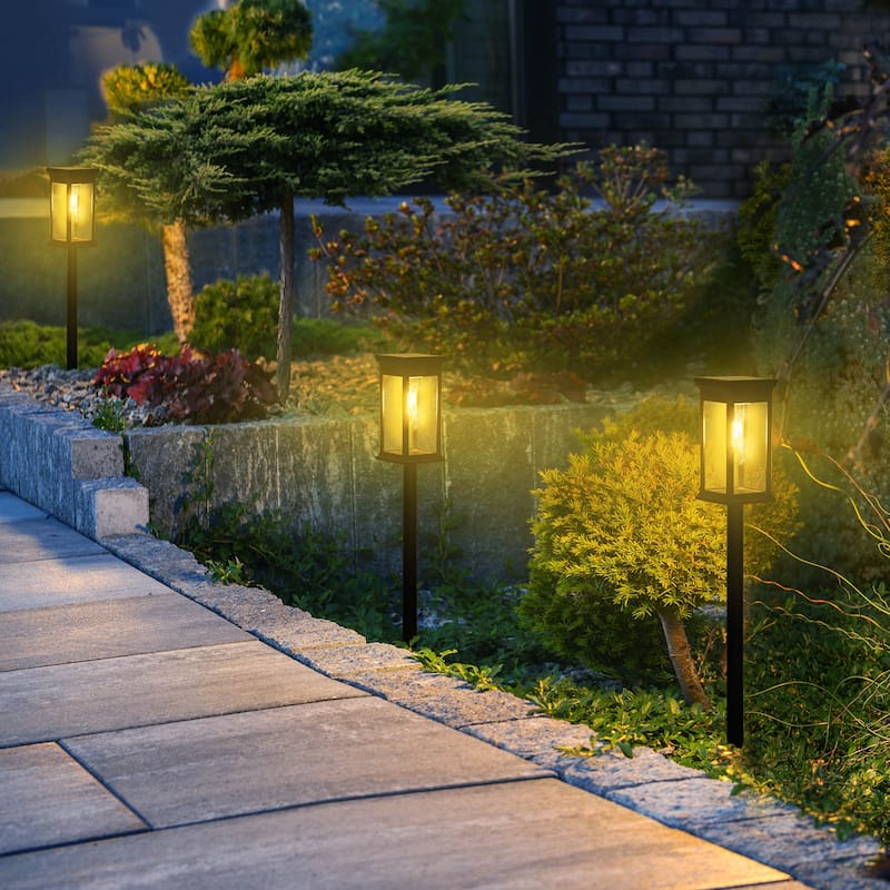 6 Pack Solar Pathway Lights for Lawn Patio Walkway Driveway Decor - 6-PCS