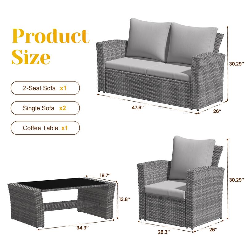 Royalcraft 5 Piece PE Rattan Wicker Outdoor Patio Furniture Set