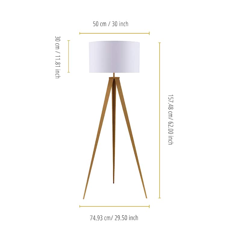 Versanora - Romanza Tripod Floor Lamp, White Shade, 60"H