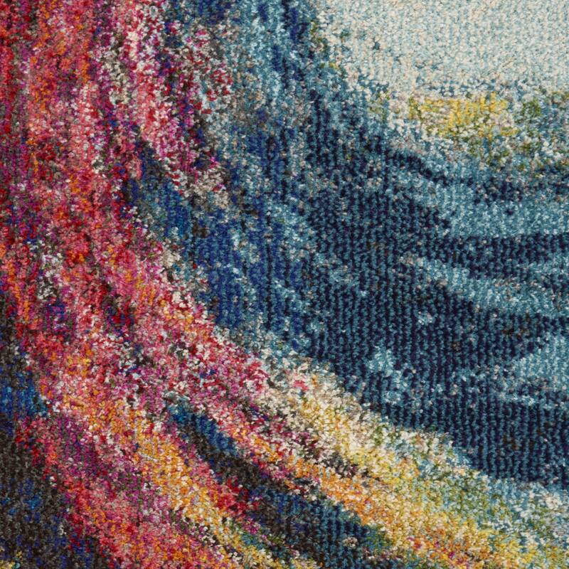 Power Loomed Abstract Modern Non Skid Stain Resistant Area Rug - 126' X '94' X '0.5
