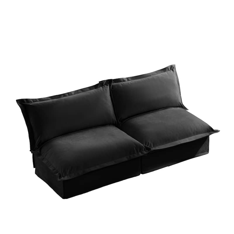 73.2" Chenille Modular 3-Seat Sofa with Removable Washable Covers And Multiple Pillows