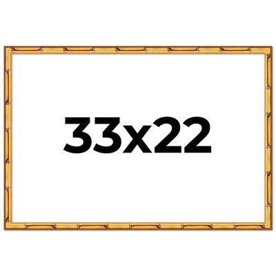 33x22 Frame Gold Bamboo Picture Frame Modern Photo Frame Includes UV Acrylic Shatter Guard Front Acid Free Foam Backing Board