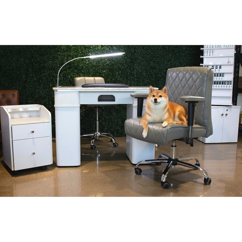 Sonoma Manicure Table Heavy Duty Nail Station, White Marble Top
