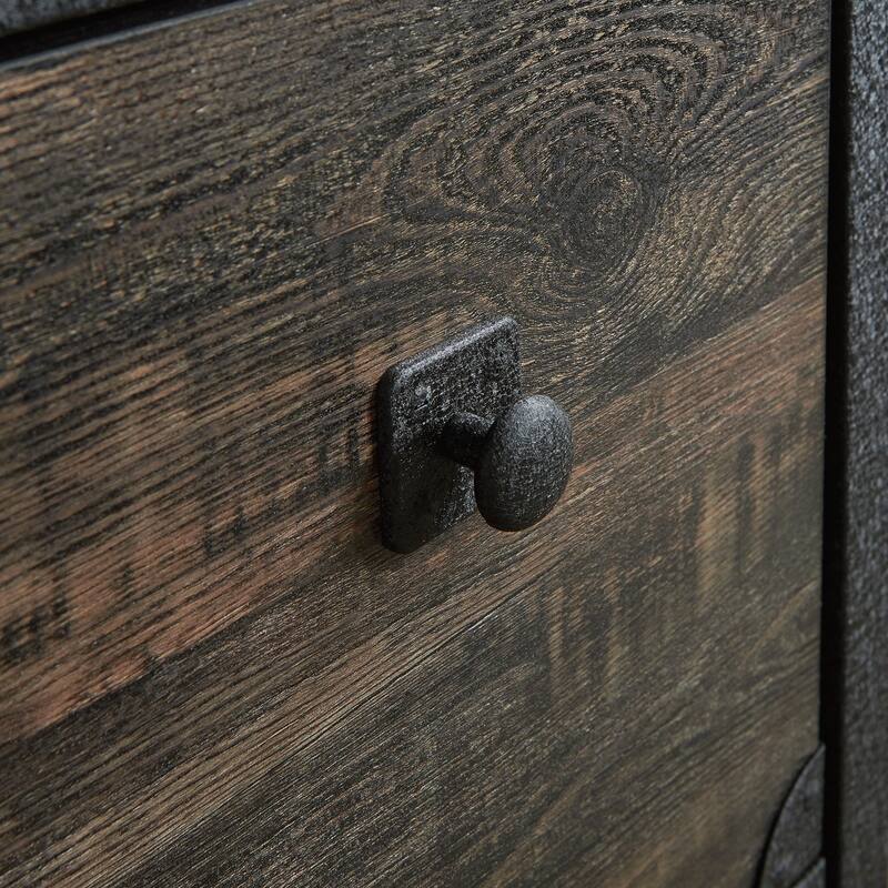 Lateral File Cabinet with 2 Drawers, Rustic Farmhouse Office Storage CabinetBrown finish