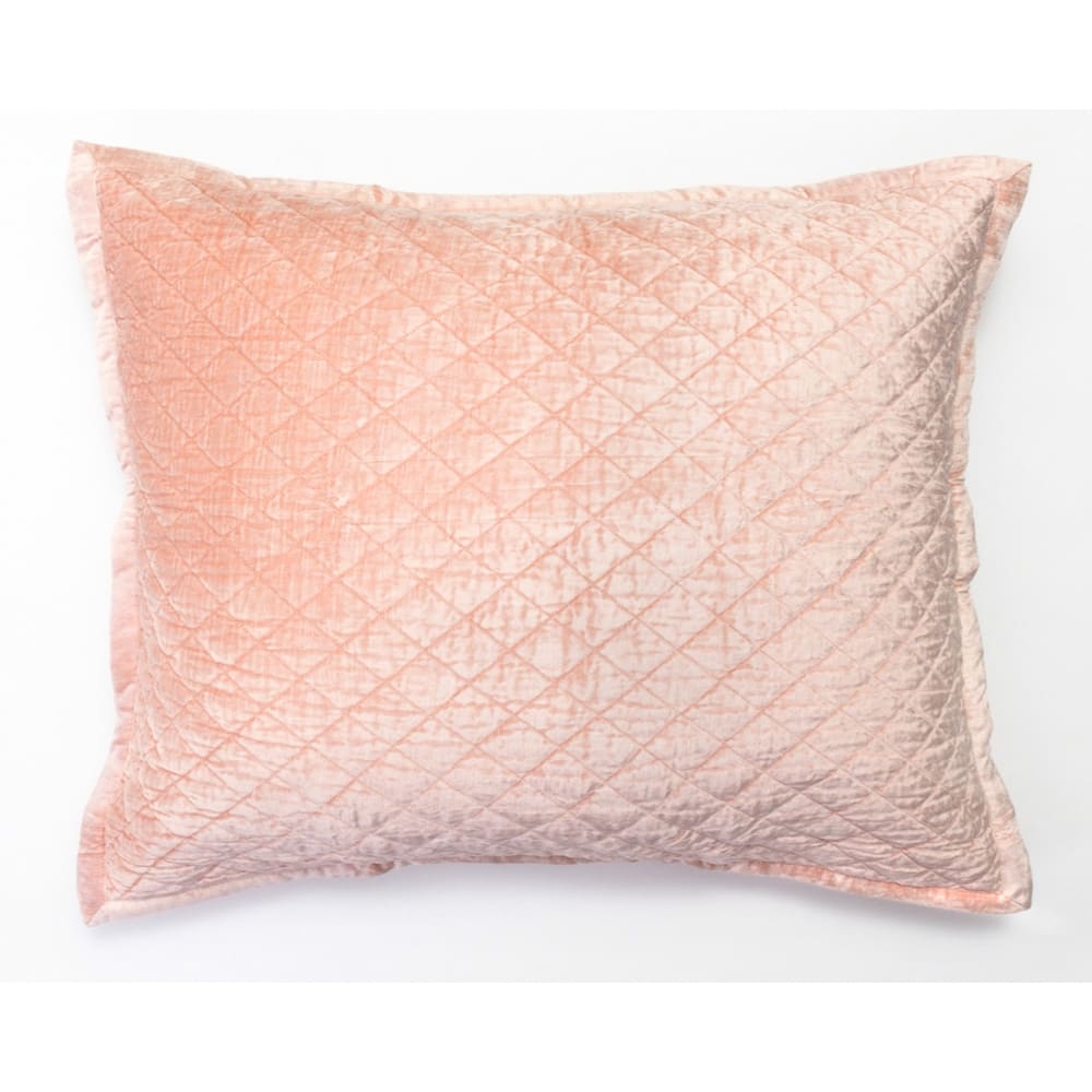 Simona Rayon Velvet Sham, Petal Pink, Dutch Euro