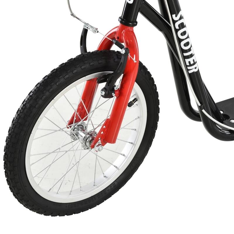 Steel Aluminum Kick Scooter with Adjustable Handlebar - 53.25"L x 22.75"W x 34.75"-37"H