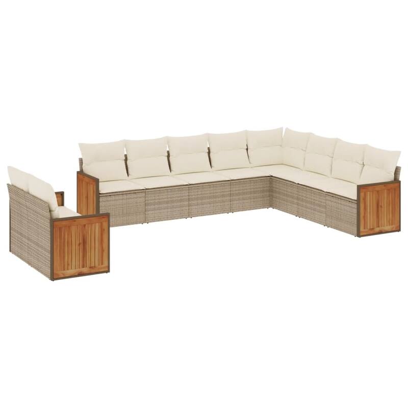 vidaXL Patio Sofa Set with Cushions Outdoor Conversation Furniture Poly Rattan