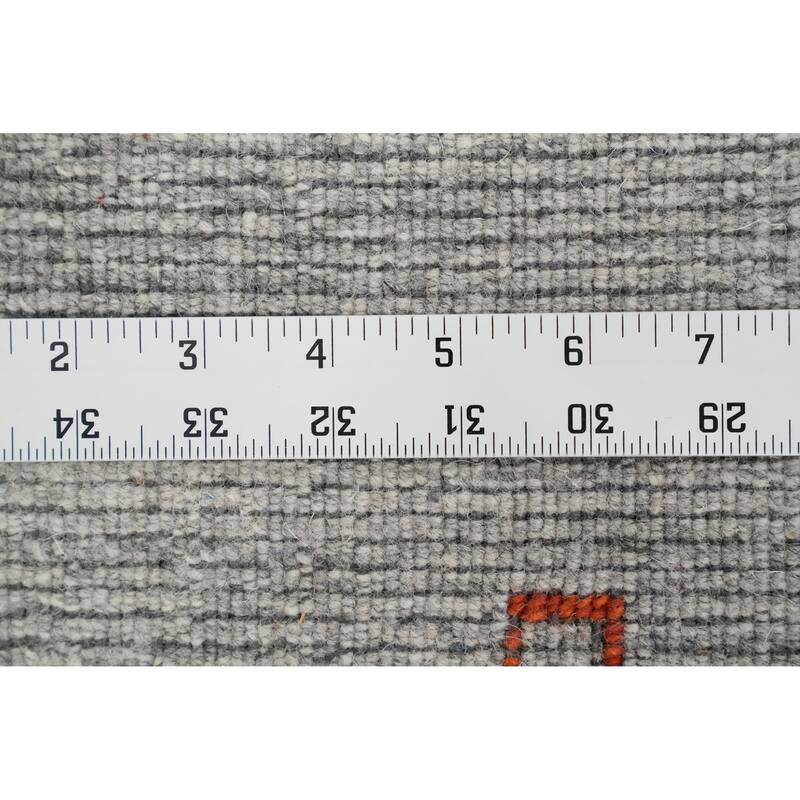 Hand Knotted Oriental 100% Wool Carpet Tribal Animal Pictorial Greys & Charcoal Gabbeh Area Rug - 7' 11'' X 5' 0''