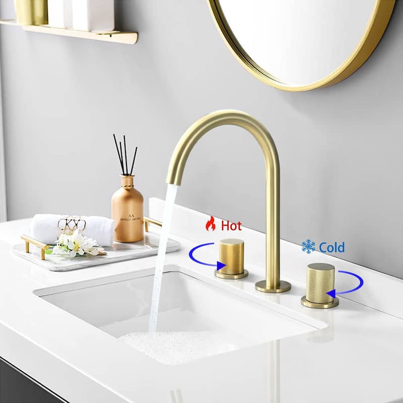 Widespread Double Handle Bathroom Faucet with Swivel Spout