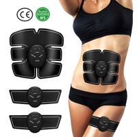ENKEEO EMS Trainer, Muscle Toner Belt Set, Includes 1 Abs Stimulator, 2 Body Fits and 10 pcs Extra Gel Sheets