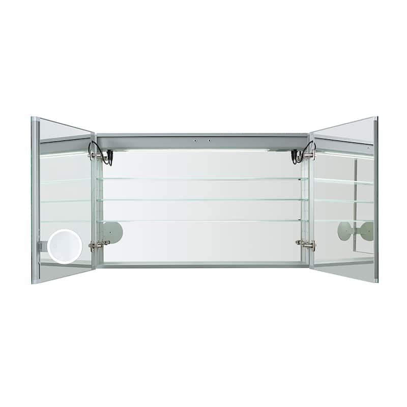Medicine Cabinet With Light 48W x 30H x 5D - Glass Finish - Clear