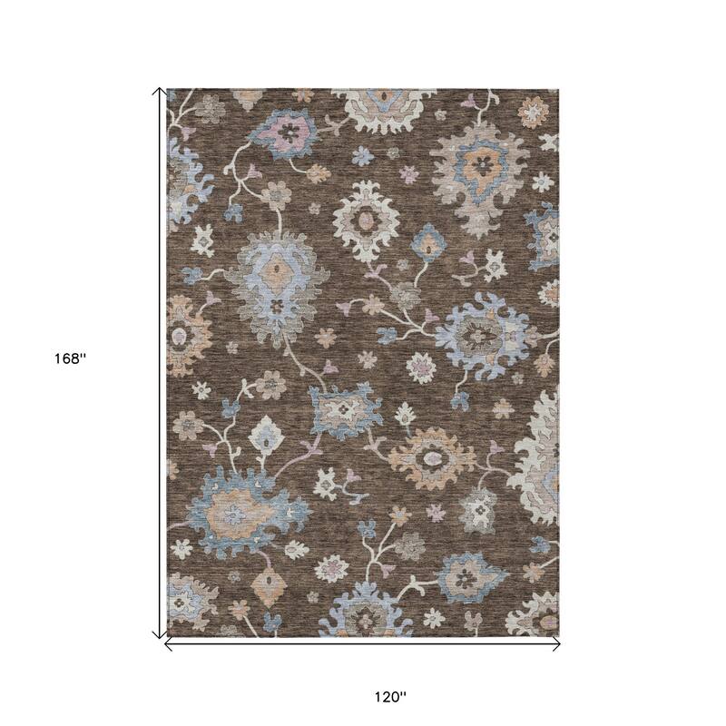 HomeRoots Floral Transitional Rectangle Outdoor Rug