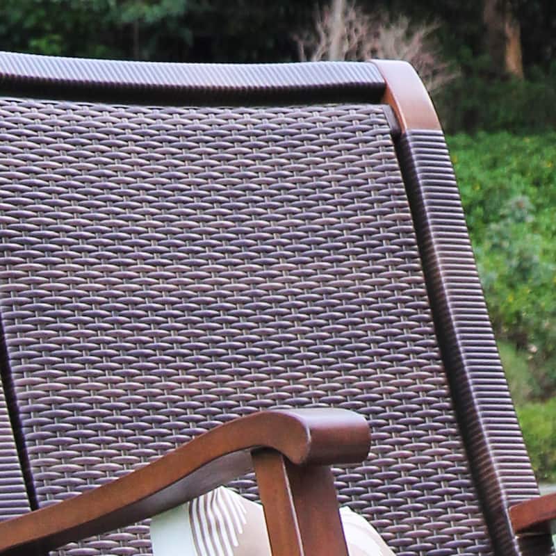 Cambridge Casual Clayton Mahogany/ PE Wicker Porch Rocking Chair