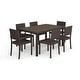 preview thumbnail 1 of 21, Martha Stewart 7pc Rattan Patio Dining Set - 6 Chairs, Table - 62"D x 39"W x 30"H Brown