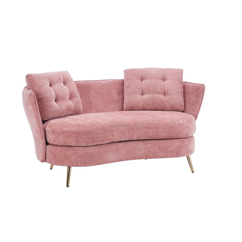 Polyester fiber Sofa Upholstered Couch with Golden Metal Legs
