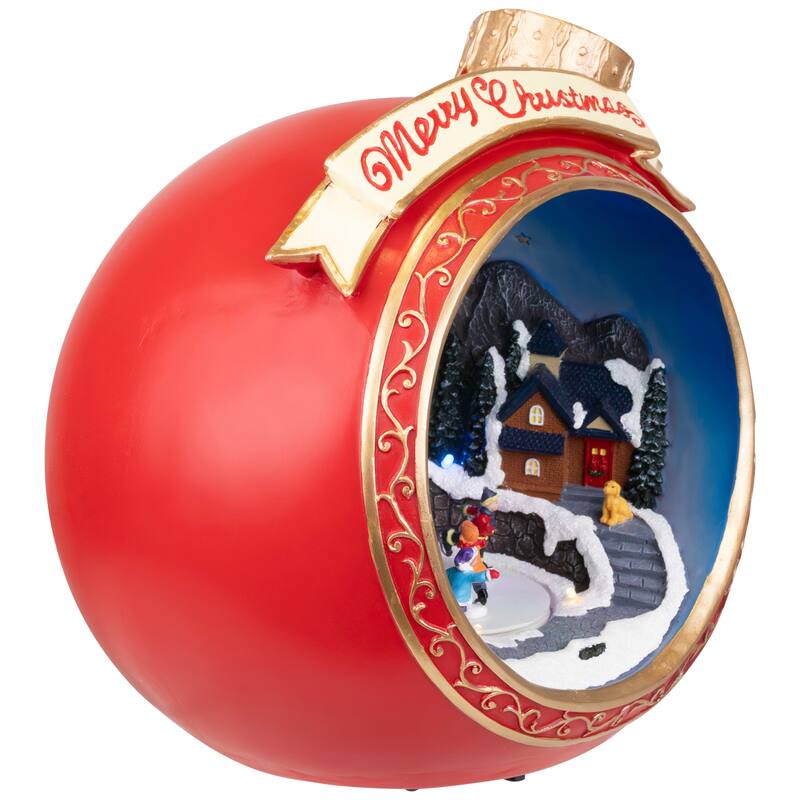 LED Lighted and Musical Christmas Village Scene in Ornament - 10.75"