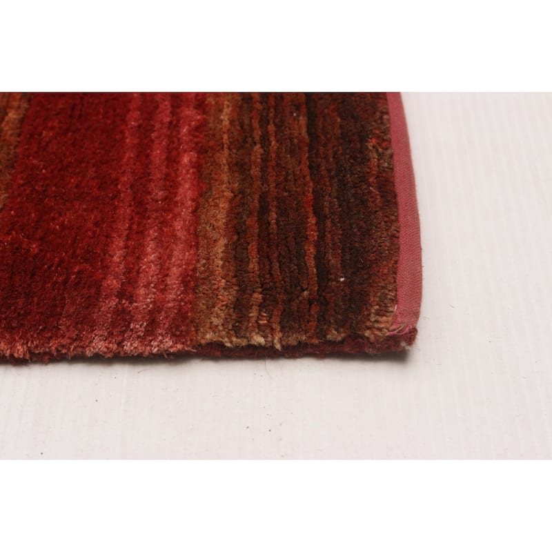 ECARPETGALLERY Hand-knotted Opulence Dark Copper Wool Rug - 6'7 x 13'2