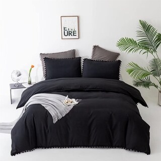 Pom Pom Comforter Set Boho Ball Pom Bedding Sets Full Size - Bed Bath ...