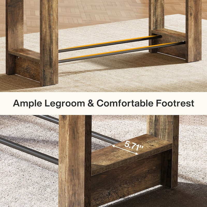 63'' Bar Table Counter Height Pub Table Home Bar Unit for Kitchen