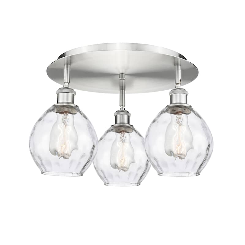 Innovations Lighting Waverly - 3 Light 18" Flush Mount - Satin Nickel
