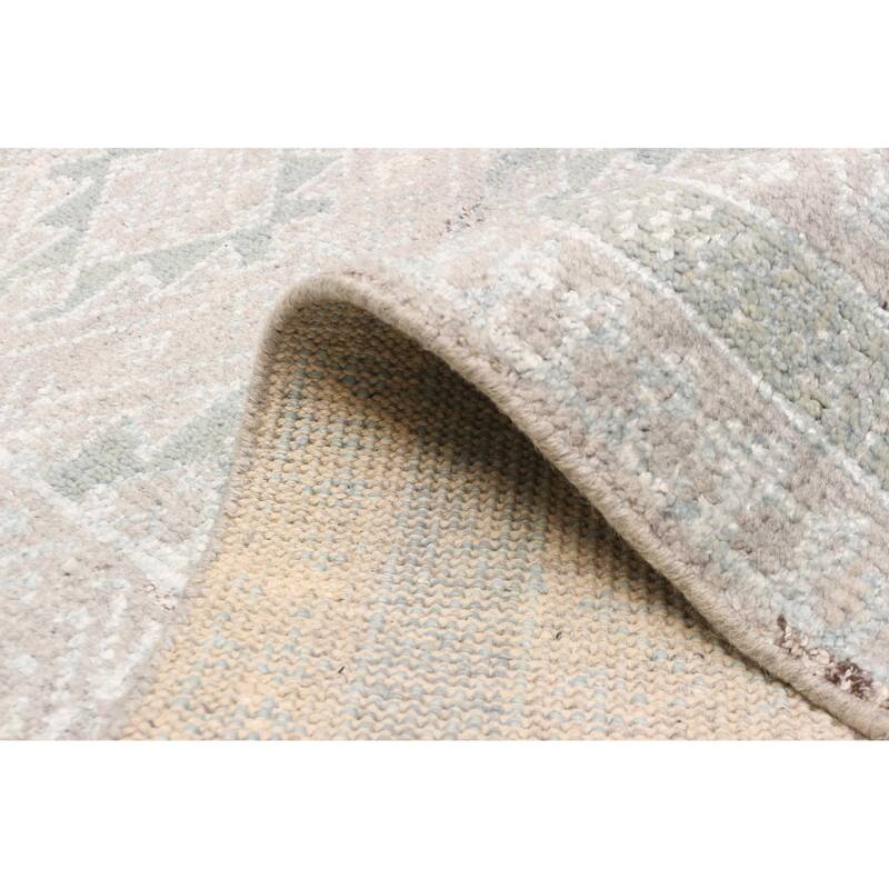 ECARPETGALLERY Hand-knotted Tangier Taupe Silk, Wool Rug - 5'2 x 7'9