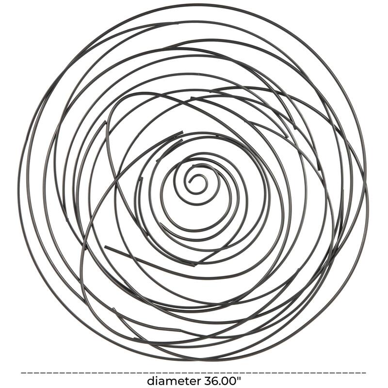 Black Metal Round Overlapping Lines Abstract Home Wall Decor