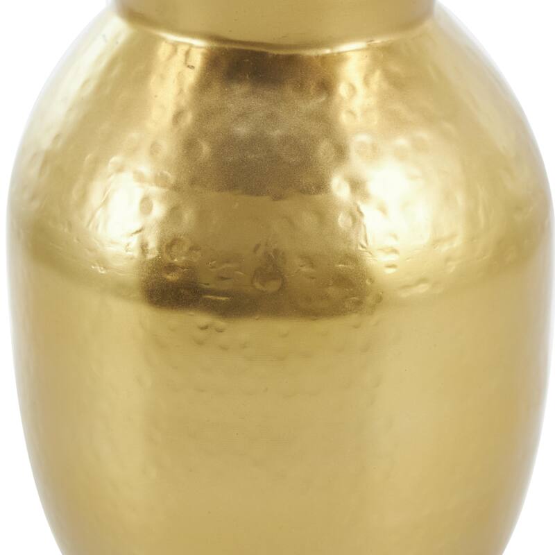 Metal Hammered Spotted Decorative Vase - Gold - Roche River Decor