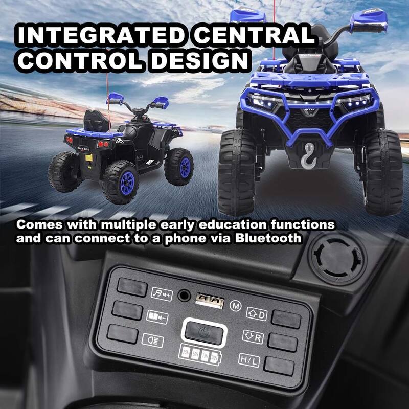 24V Kids Ride On Car with Parent Remote Control and LED Lights