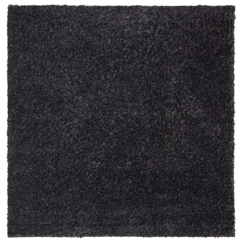 SAFAVIEH August Shag Solid 1.2-inch Thick Area Rug - 6'7" Square - Charcoal - Square