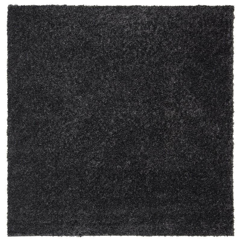 SAFAVIEH August Shag Solid 1.2-inch Thick Area Rug - 6'7" Square - Charcoal