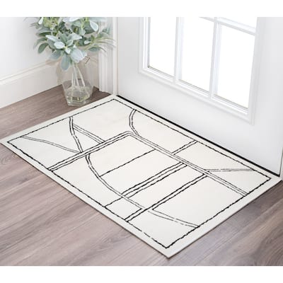 HomeRoots Geometric Rectangle Area Rug