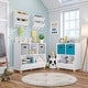 preview thumbnail 11 of 10, RiverRidge Kids Catch-All Wall Bookshelf with 2 Toy Storage Cubbies and 3 Wooden Hooks for Playroom, Nursery - White