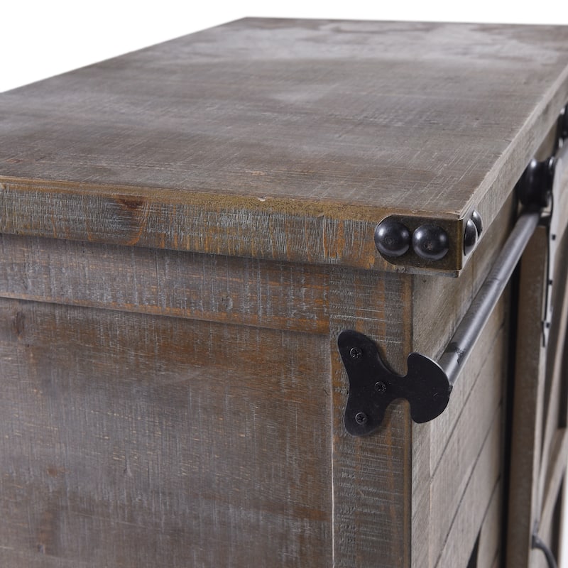 StyleCraft Presley Driftwood Grey 3-Drawer with Door Side Cabinet