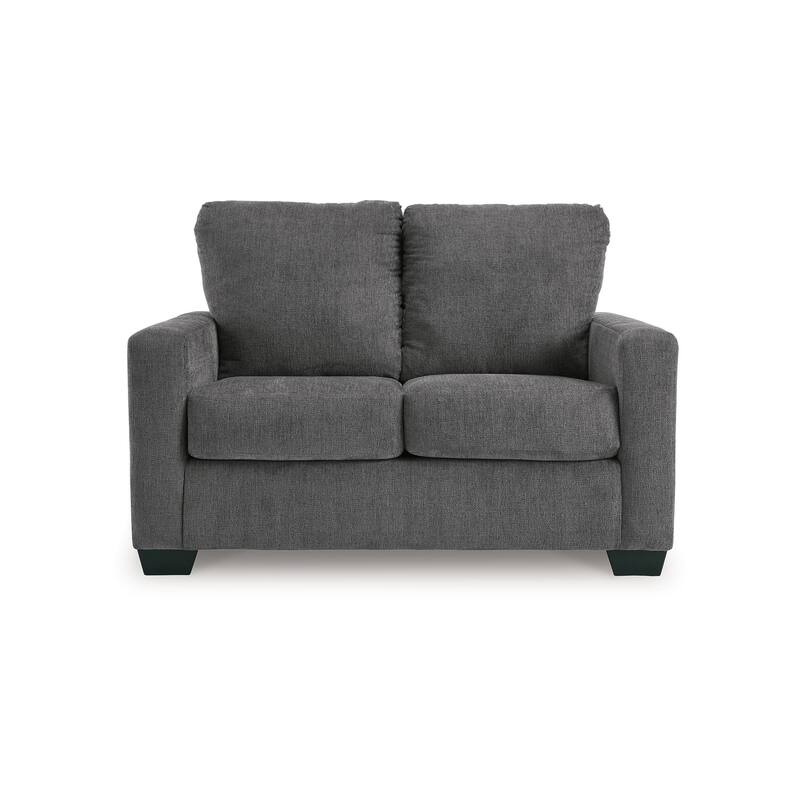 Anise Sofa Sleeper with Twin Size Pull Out Bed, Pewter Gray Polyester