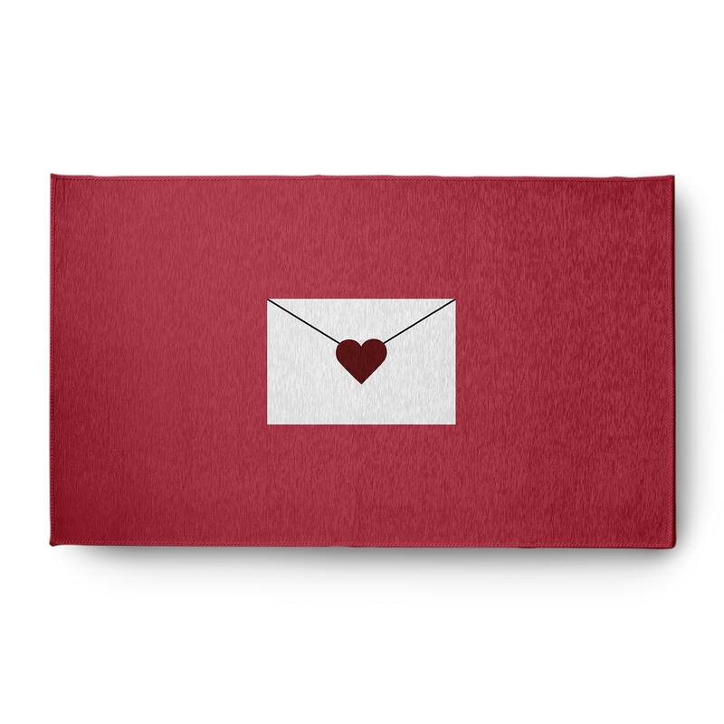 Love Letter Valentines Chenille Rug - Maroon - 3' x 5'