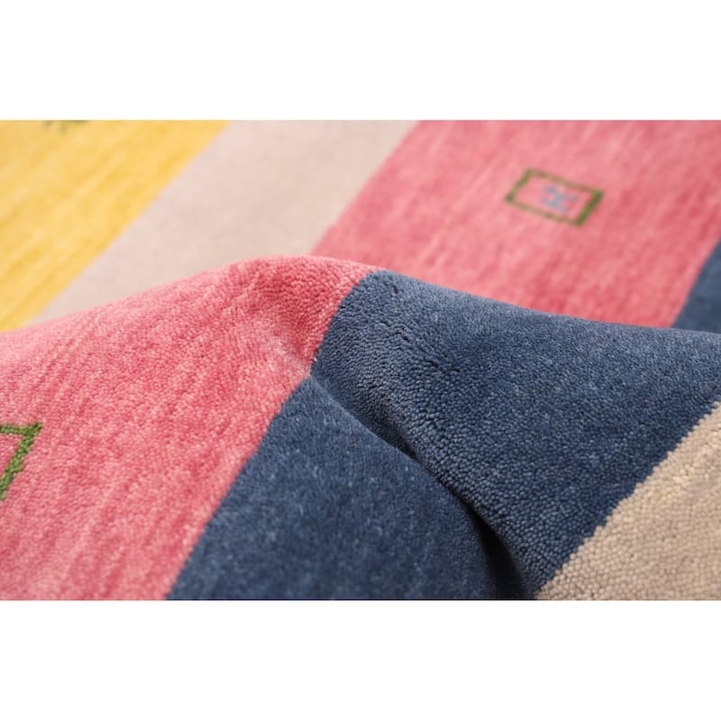 ECARPETGALLERY Hand Loomed Kashkuli Gabbeh Multi Color Wool Rug - 6'8 x 9'9