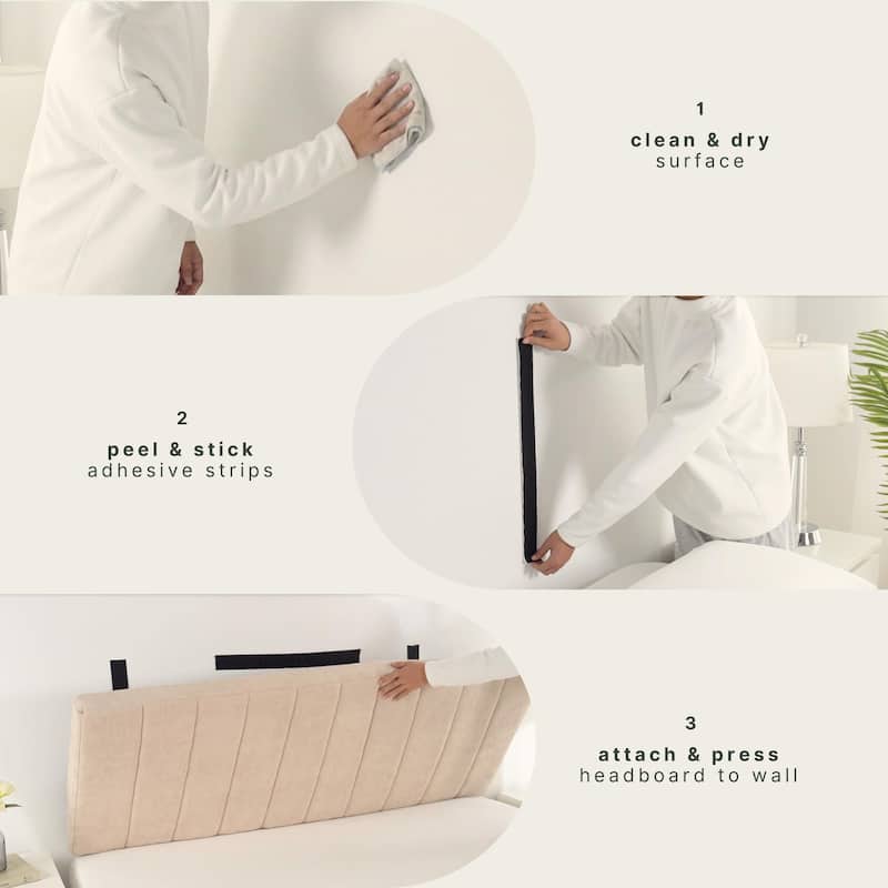 Empyrean Velvet Headboard, Floating Wall-Mounted, Easy Assemble Upholstered Peel & Stick, 3D Soundproof Bed Wall Panels