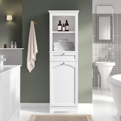 Moasis 53" Tall Tilt Out Laundry Hamper Bathroom Storage Cabinet