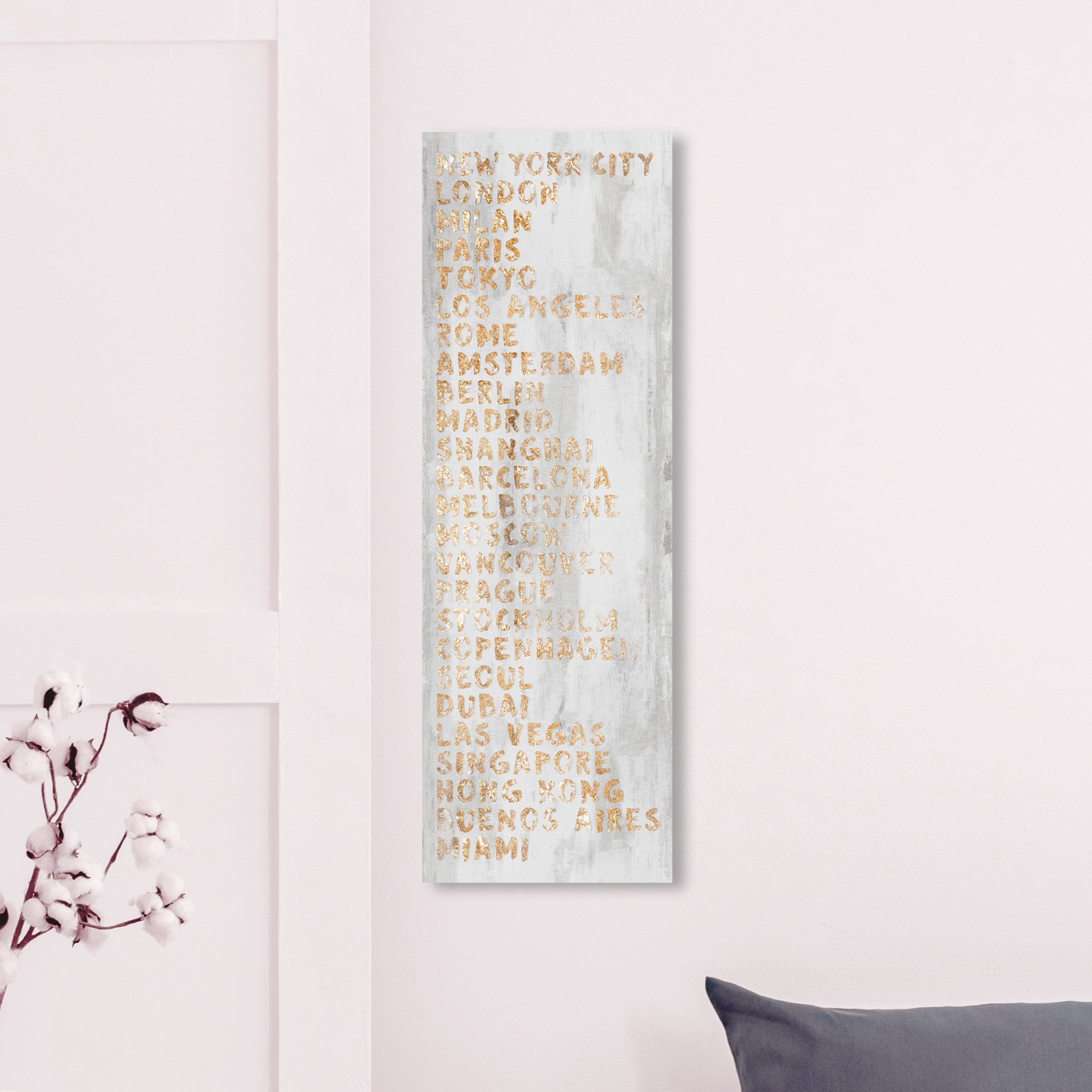 Shop Oliver Gal Capital Fashion Cement Typography And Quotes Wall Art Canvas Print Travel Quotes And Sayings Gold Gray Overstock 31290549