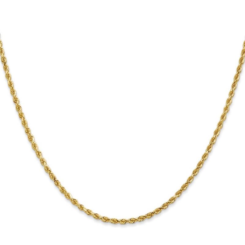 Curata 14k Yellow Gold Lobster Claw Closure Valu plus 2.00mm Sparkle Cut Chain Bracelet