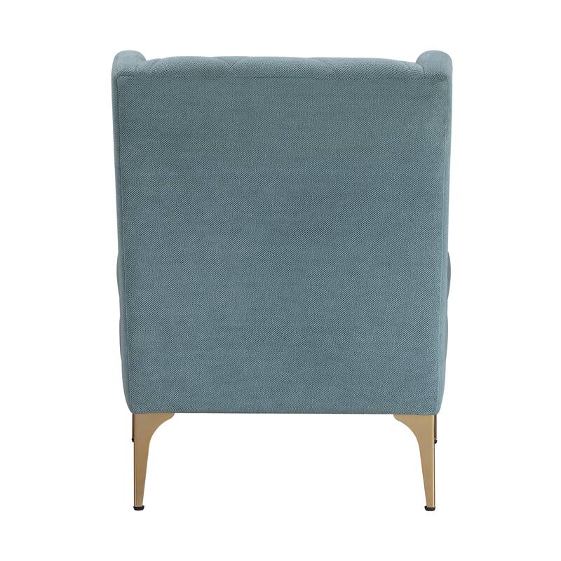 Margo 28" Chenille Accent Chair - Brushed Gold Finish Metal Legs