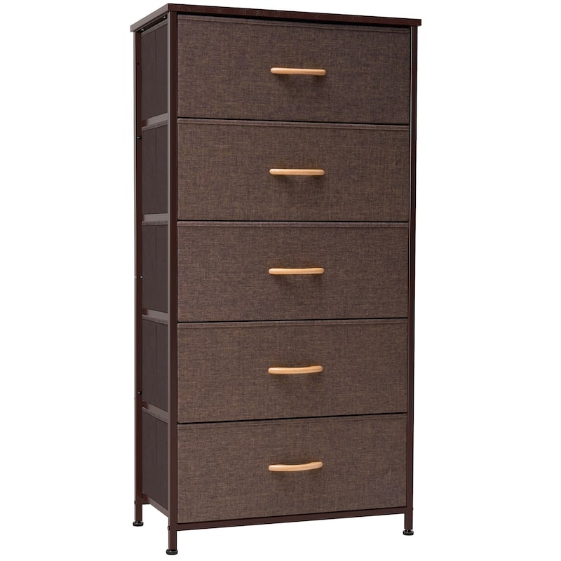 5 Drawers Vertical Dresser Storage Tower Organizer Unit for Bedroom - Brown - 5-drawer