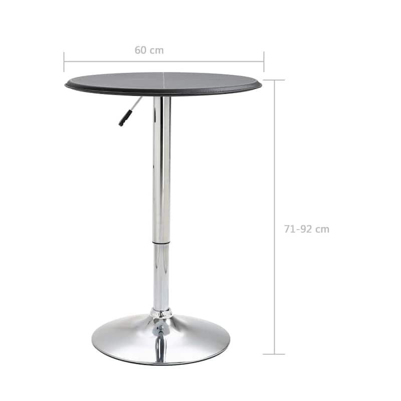 vidaXL Bar Table Black Ø23.6" MDF