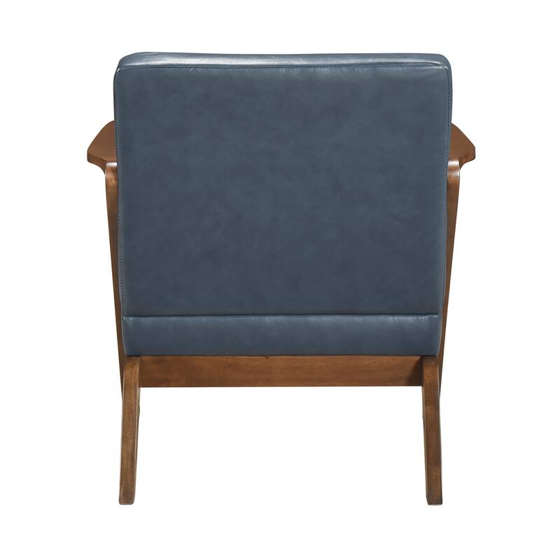 Rhys 26.5" Faux Leather Accent Chair - Solid Rubberwood Frame