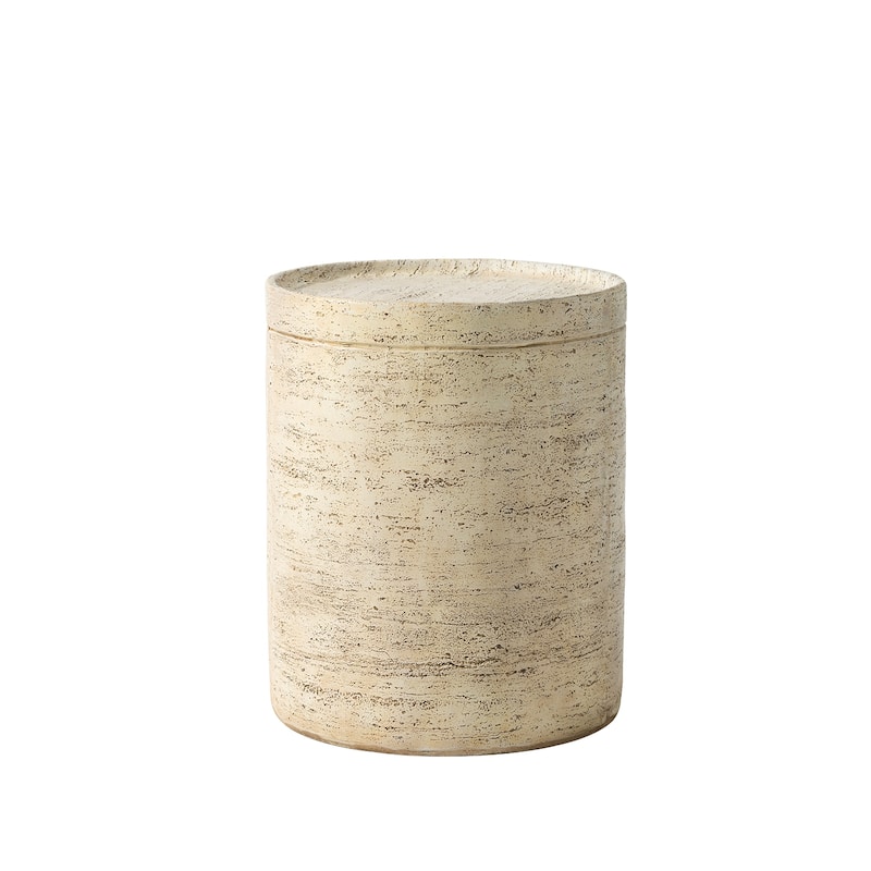 Patio Outdoor 14" Ceramic Side Table Garden Stool Log Table - 1pc