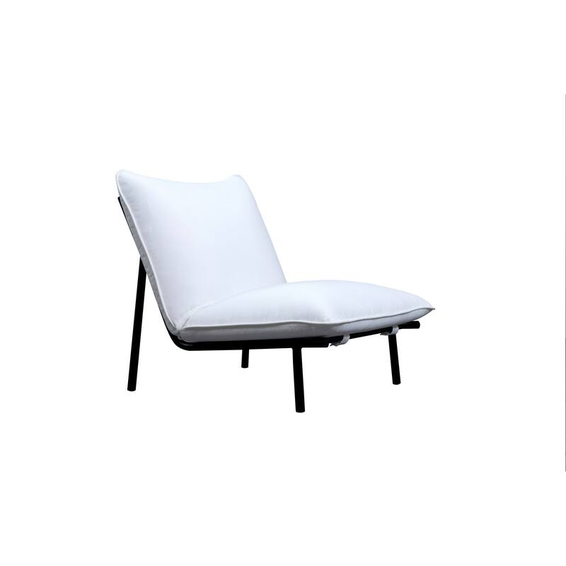 NADAAL STUDIOS Varyn Outdoor Accent Chair, Stainless Steel Frame and Olefin Upholstery, Speckled Charcoal